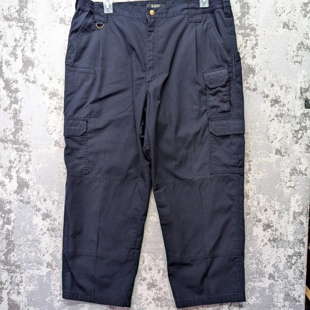 Lot of 2 5.11 Tactical Mens Ripstop Cargo Pants Navy Blue 74273 40x28 Hemmed
